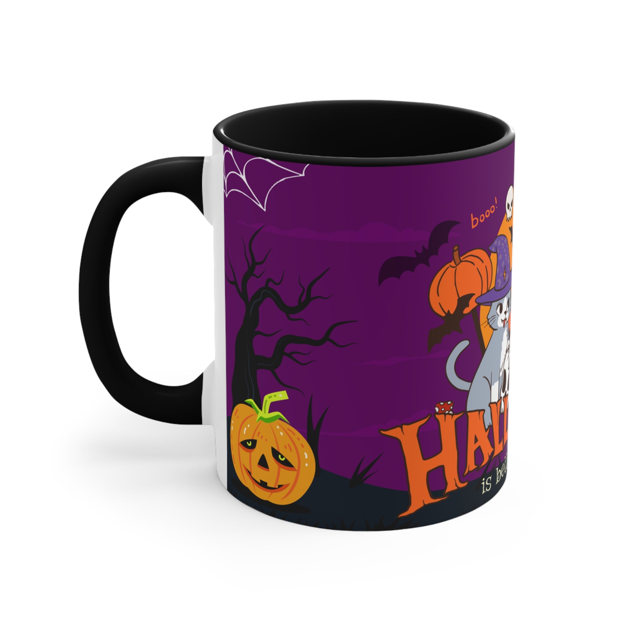 Happy Halloween is Better with Cats | Colorful Accent Mugs